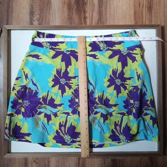 Kyodan Golf Skort Floral Skirt Purple Green Blue Size Medium Tropical Tennis - Picture 6 of 6